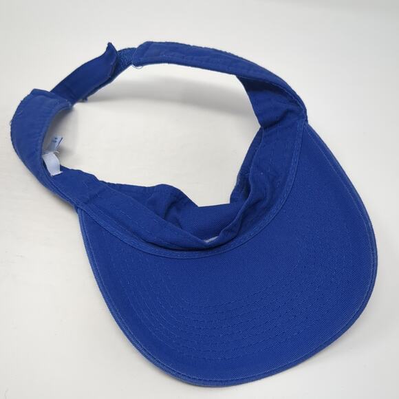Campbell Aviation Strapback Visor Hat Blue One Size Port & Company - Picture 7 of 10